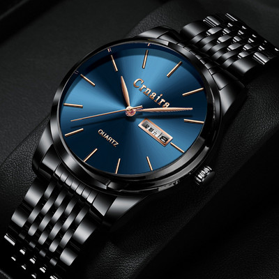 Kasdienis vyriškas kelių spalvų laikrodis iš nerūdijančio plieno