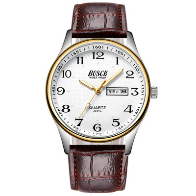 Модерен мъжки електронен часовник - кръгла форма 