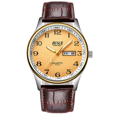 Модерен мъжки електронен часовник - кръгла форма 