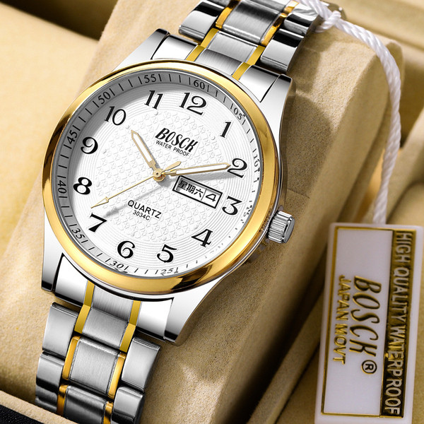 Модерен мъжки електронен часовник - кръгла форма 