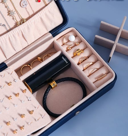 Кутия за бижута с цип или магнитно копче с много разделения