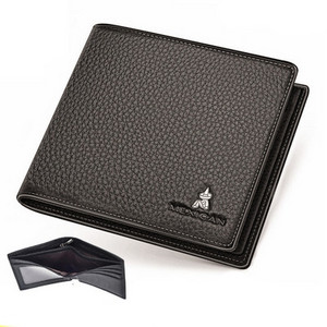 Šiuolaikinė vyriška juodos dirbtinės odos piniginė
