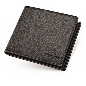 Šiuolaikinė vyriška juodos dirbtinės odos piniginė