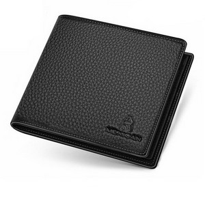 Мъжки модерен портфейл в черен цвят от еко кожа