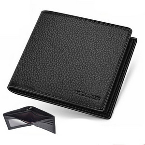 Мъжки модерен портфейл в черен цвят от еко кожа