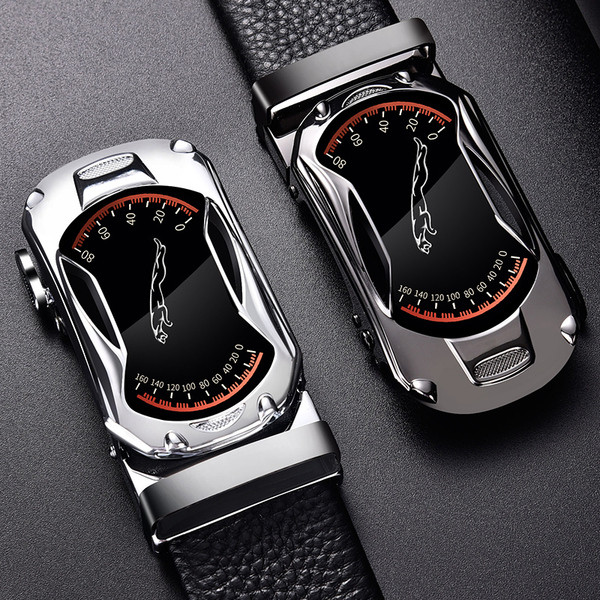 Стилен мъжки колан в подаръчна кутия с две катарами