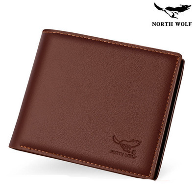 Мъжки ежедневен портфейл от еко кожа в кафяв и черен цвят