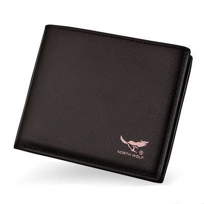 Мъжки ежедневен портфейл от еко кожа в кафяв и черен цвят