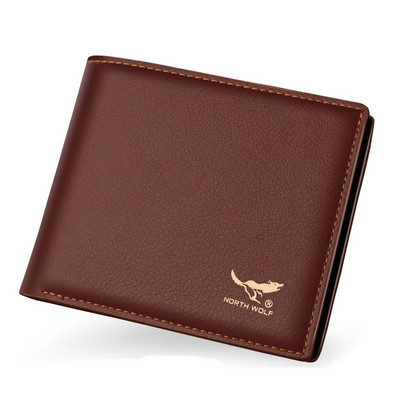 Мъжки ежедневен портфейл от еко кожа в кафяв и черен цвят