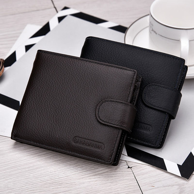 Ежедневен мъжки портфейл от еко кожа в черен и кафяв цвят - два модела