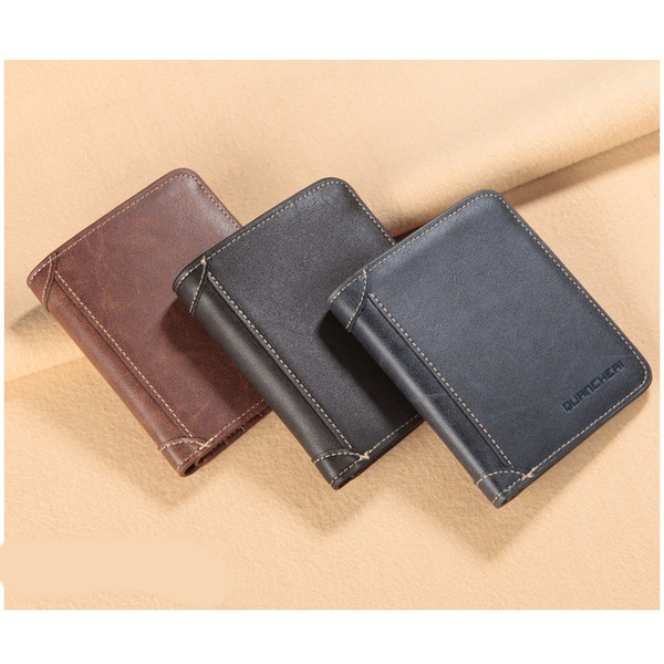 Модерен мъжки портфейл от еко кожа в кафяв и черен цвят 