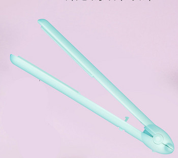 Μίνι φορητή πρέσσα μαλλιών με φόρτιση USB σε ροζ και μπλε χρώμα