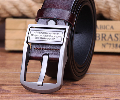 Кожен мъжки колан с метална катарама