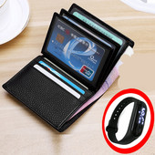 Мъжки ежедневен портфейл в черен цвят от еко кожа