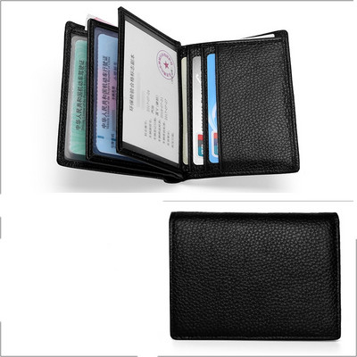 Мъжки ежедневен портфейл в черен цвят от еко кожа