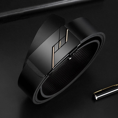 Модерен мъжки колан от еко кожа с различни катарами