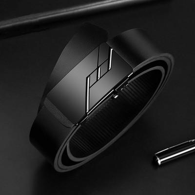 Модерен мъжки колан от еко кожа с различни катарами