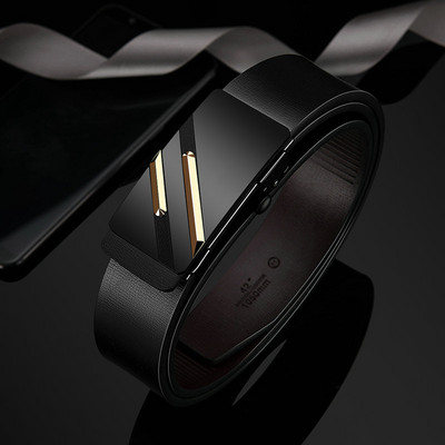 Модерен мъжки колан от еко кожа с различни катарами