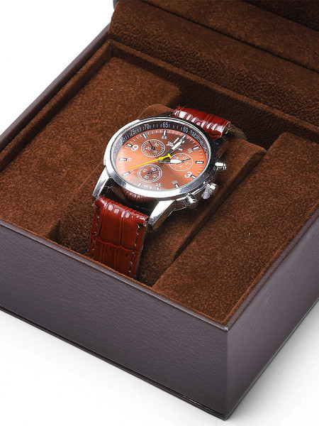 Stilingas laikrodžio dėklas pagamintas iš eko odos