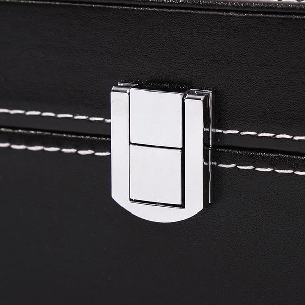 Odinė kvadratinė dėžutė iš eko odos, tinkanti laikrodžiams laikyti