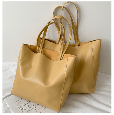 Изчистен модел дамска чанта за рамо от еко кожа