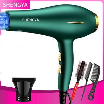 Πιστολάκι μαλλιών Shengya με μέγιστη ισχύ 2000W και αξεσουάρ σε πράσινο χρώμα