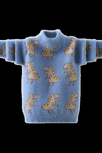 Ежедневен детски пуловер с овално деколте в три цвята подходящ за момичета и момчета