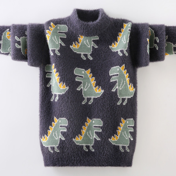 Ежедневен детски пуловер с овално деколте в три цвята подходящ за момичета и момчета