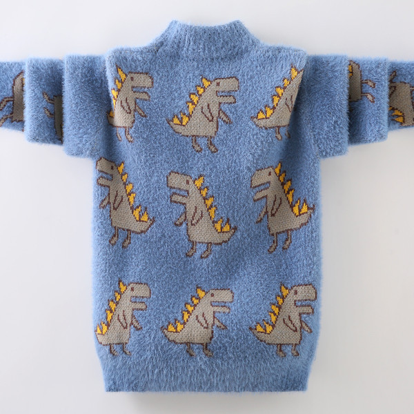 Ежедневен детски пуловер с овално деколте в три цвята подходящ за момичета и момчета