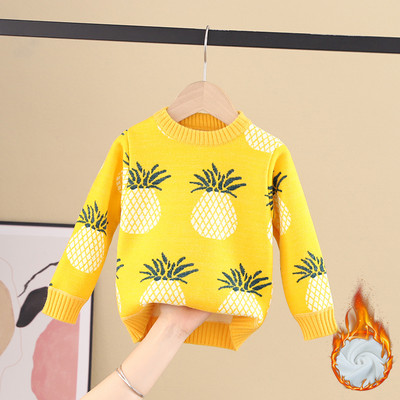 Топъл детски пуловер за момичета в три цвята 