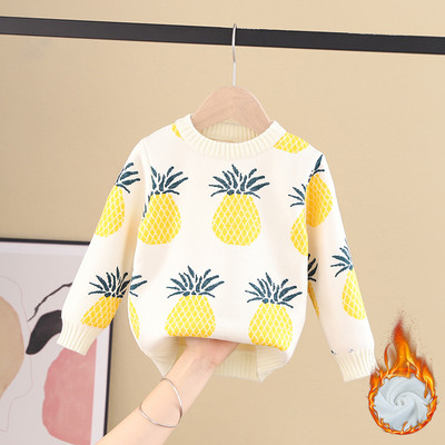 Топъл детски пуловер за момичета в три цвята 