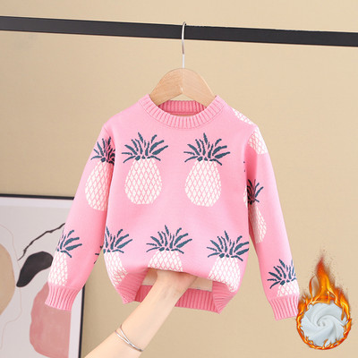 Топъл детски пуловер за момичета в три цвята 