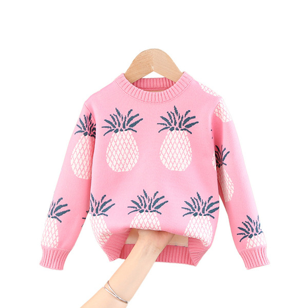 Топъл детски пуловер за момичета в три цвята 