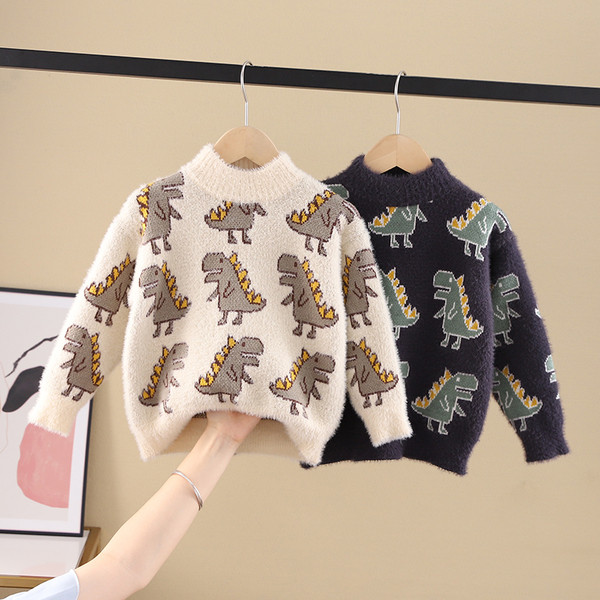 Актуален детски пуловер за момичета с овално деколте в няколко модела