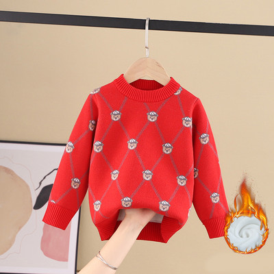 Ежедневен детски пуловер за момичета с овално деколте в няколко модела