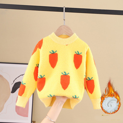 Ежедневен детски пуловер за момичета с овално деколте в няколко модела