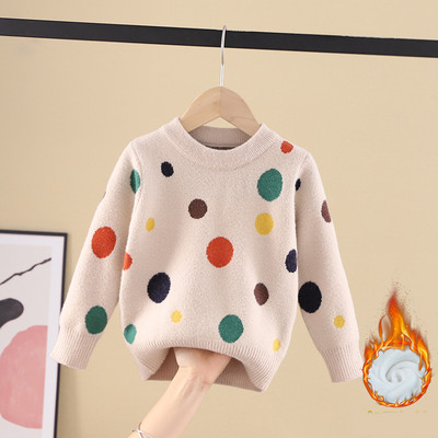 Ежедневен детски пуловер за момичета с овално деколте в няколко модела