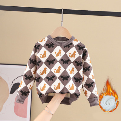 Ежедневен детски пуловер за момичета с овално деколте в няколко модела