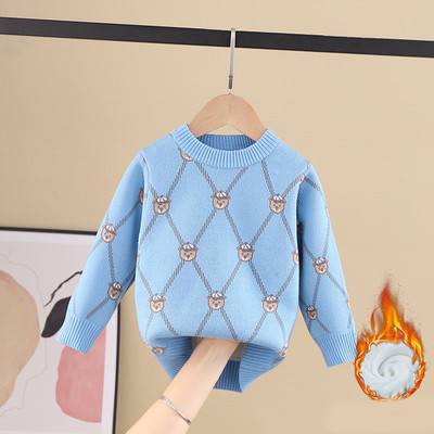 Ежедневен детски пуловер за момичета с овално деколте в няколко модела