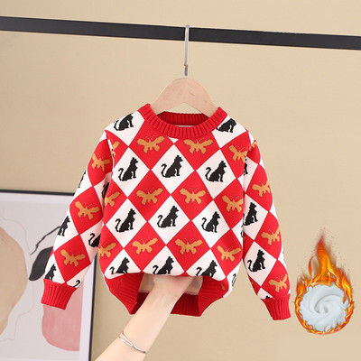 Ежедневен детски пуловер за момичета с овално деколте в няколко модела