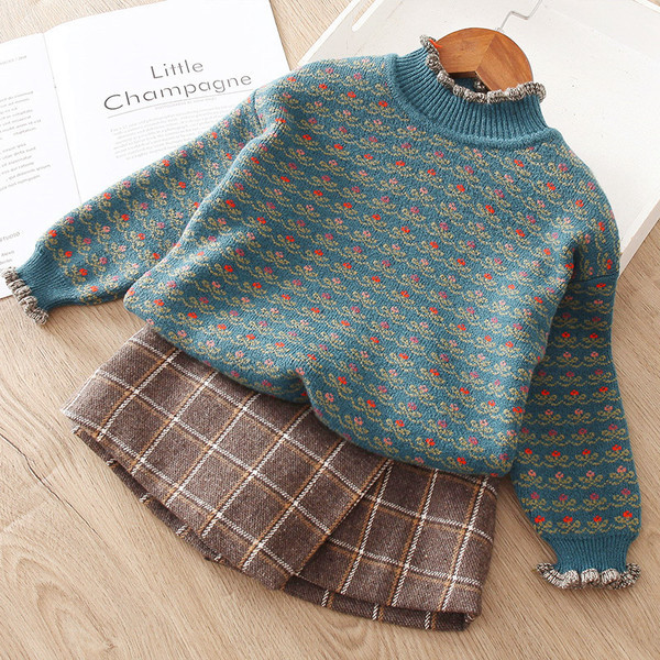 Детски зимен пуловер, подходящ за момичета в различни модели и цветове