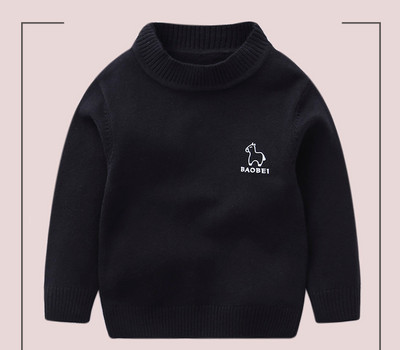 Детски зимен пуловер с бродерия в два модела