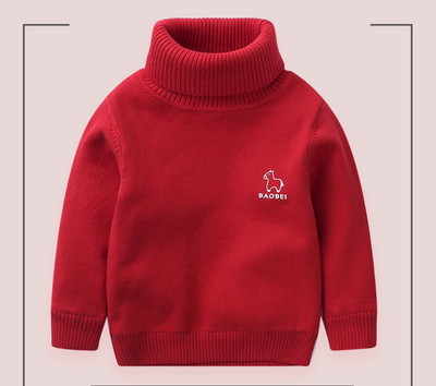 Детски зимен пуловер с бродерия в два модела