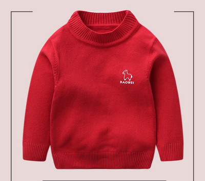 Детски зимен пуловер с бродерия в два модела