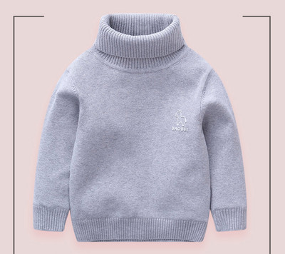 Детски зимен пуловер с бродерия в два модела