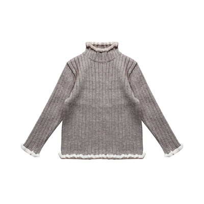 Детски пуловер за момиче с висока яка