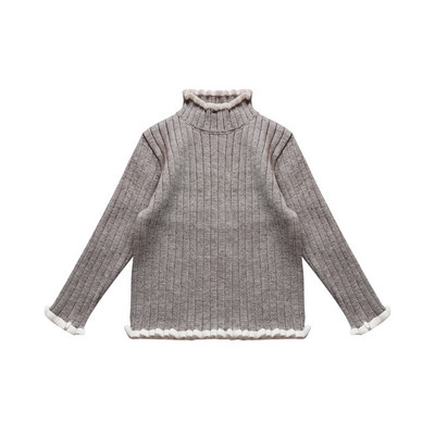 Детски пуловер за момиче с висока яка