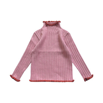 Детски пуловер за момиче с висока яка