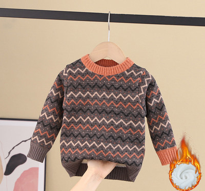 Детски пуловер за момичета с овално деколте в няколко цвята