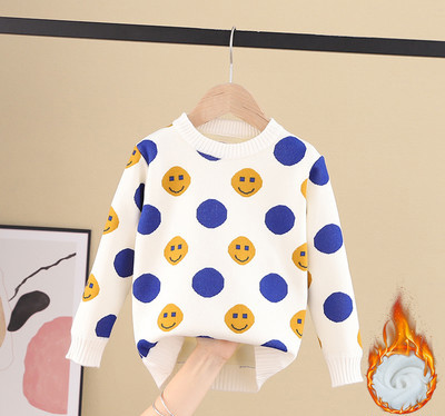 Детски пуловер за момичета с овално деколте в няколко цвята